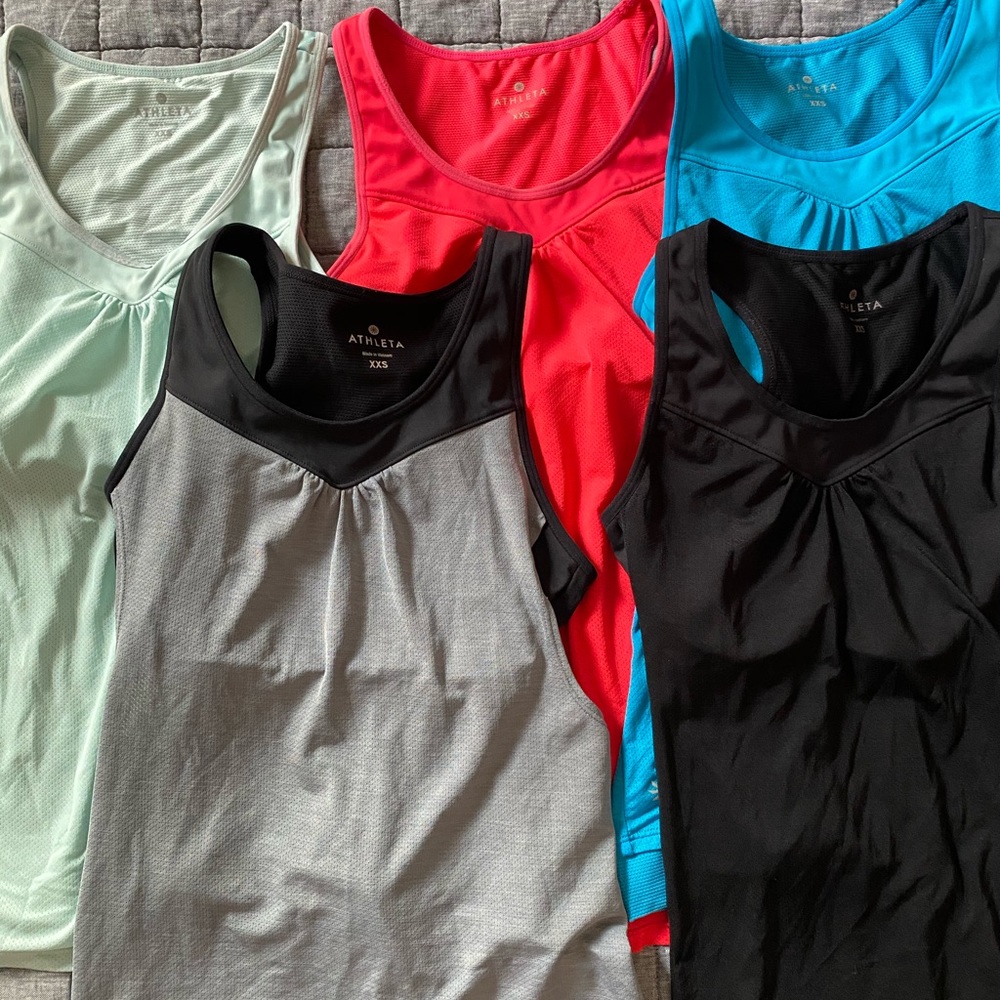 5 Athleta XXS workout shirts